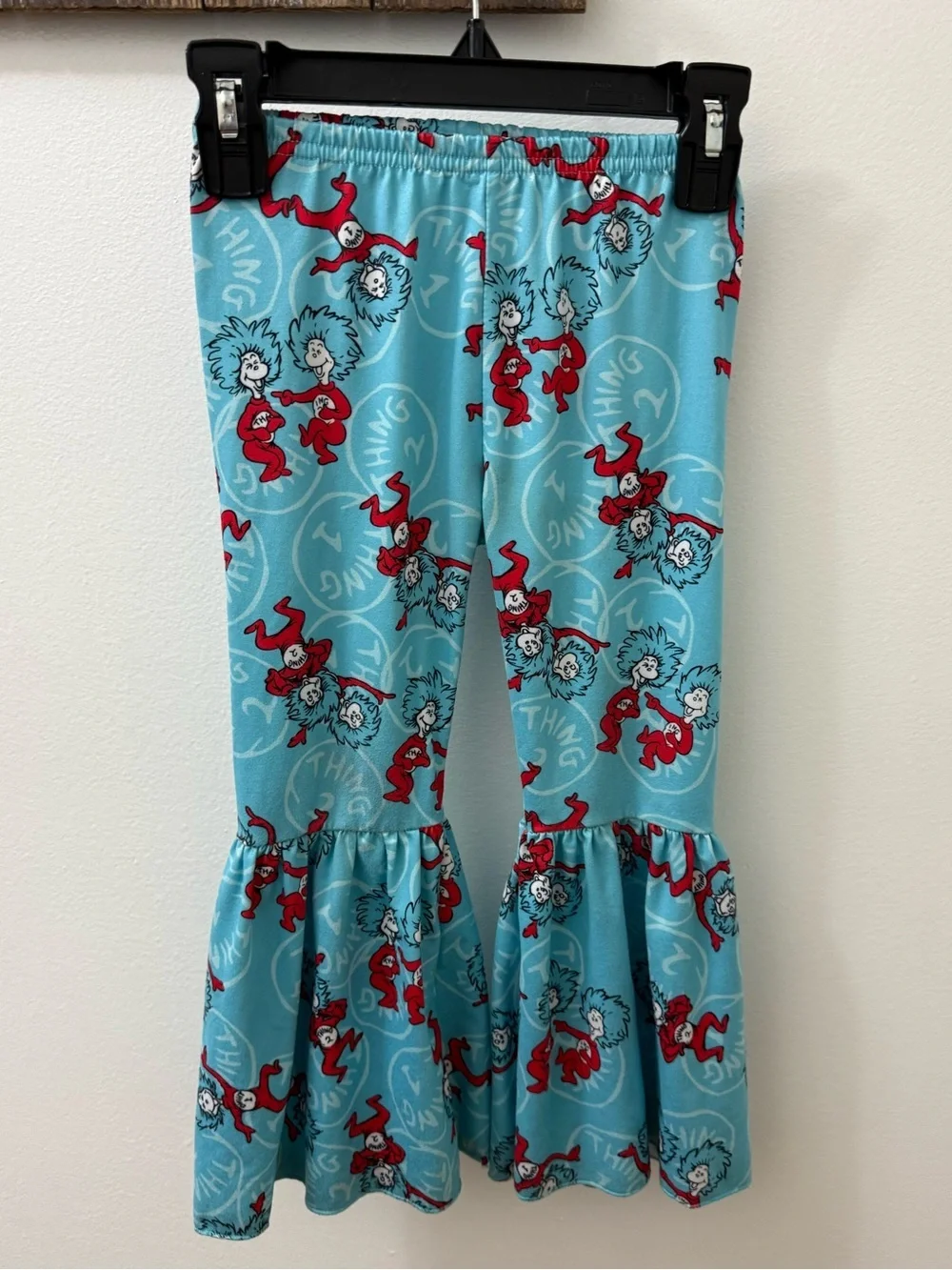 Blue Dr. Seuss Themed Ruffled Leggings